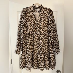 Karlie leopard long sleeve dress